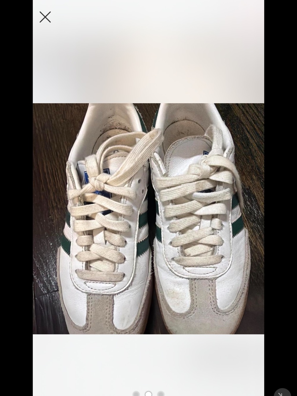 adidas Women's White Sneakers with Green Stripes
